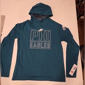 Philadelphia Eagles Teal Hooded Pullover Long Sleeve Shirt